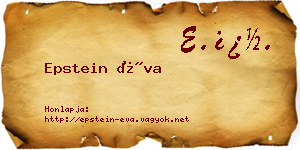 Epstein Éva névjegykártya
